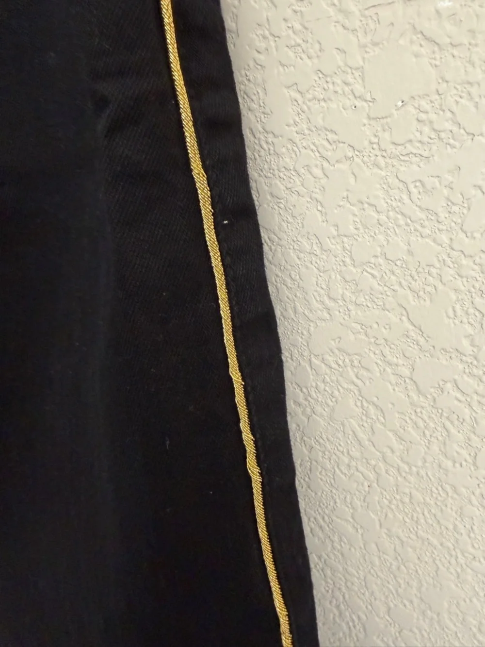 Madewell Stretch Denim Straight Mini Skirt Gold Piping Edition 29 Black 5 Pocket